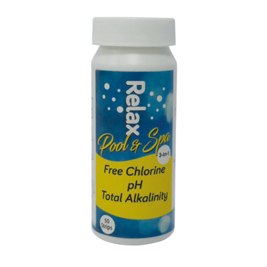 Relax Chlorine 3 in 1 Test Strips - 50 strips
