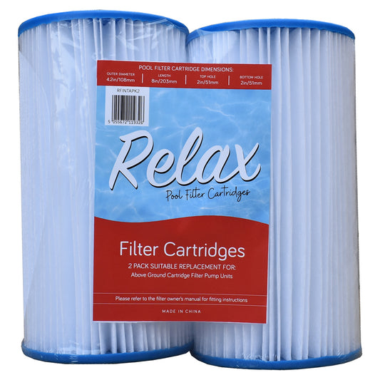Relax Pool Filter Cartridge Pack of 2 - Intex A 29000