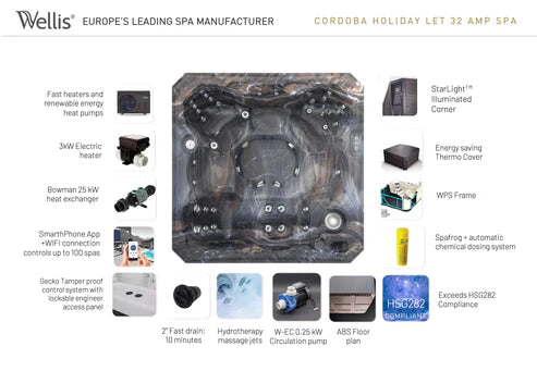 Cordoba - HSG282 Compliant Hot Tub