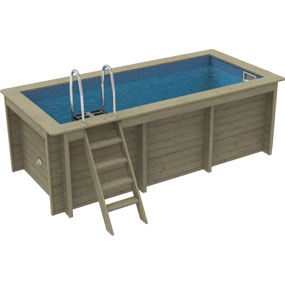 Rectangular Wooden Pool Plastica Nazca 4m x 2m Wooden Pool Package – Surrey Dream Pools